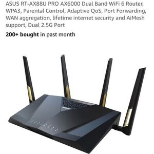 ASUS Dual Band WiFi 6 Router - Black and Gold
